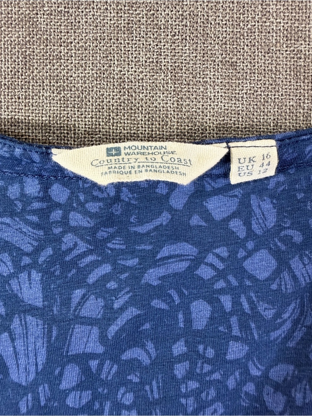 Women’s Printed Blue Wrap Midi Dress with Tie Waist Size 12 - Picture 5 of 8